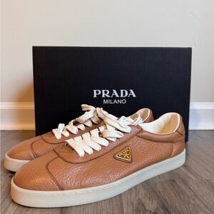 Prada Men's Brown Leather Sneakers